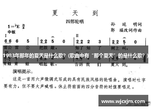 1983年那年的夏天是什么歌？(歌曲中有“那个夏天”的是什么歌？)